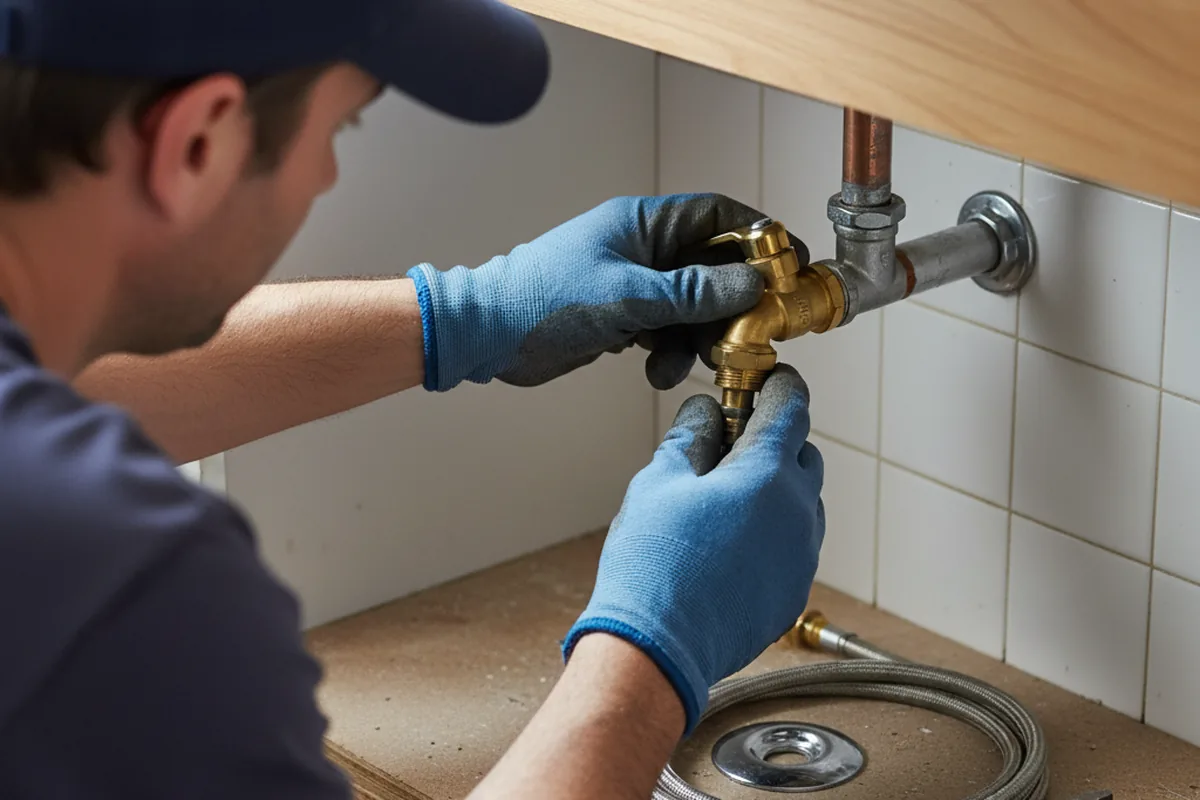 Shutoff valve and fitting work during Burst Pipe Repair in Reading